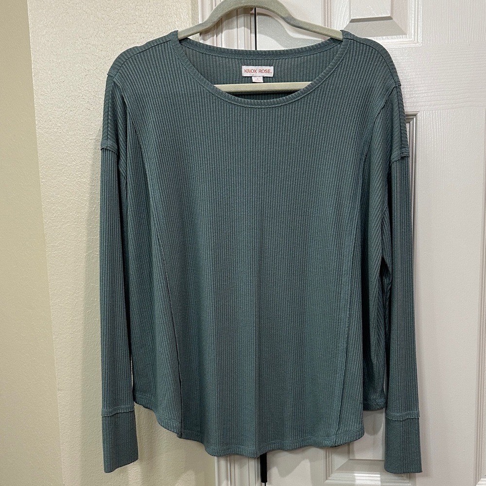 Knox Rose Women's Teal Long Sleeve Top